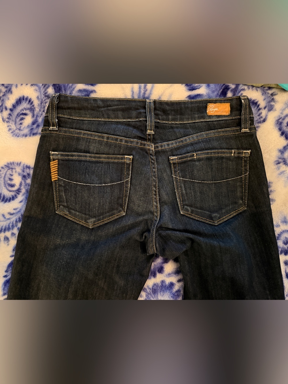 PAIGE 24 Lowrise Skyline Cropped Skinny Jeans Dark Wash - Picture 10 of 10